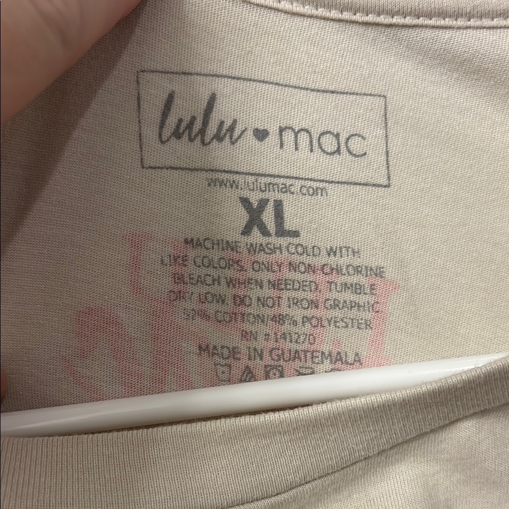 Lulu Mac Cream and Pink Short Sleeve Tee - Picture 3 of 3
